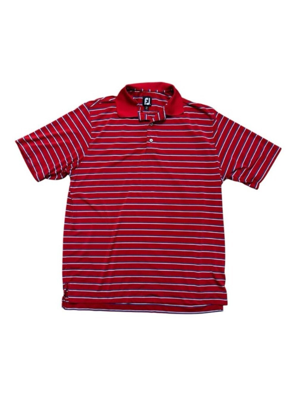 FootJoy Red Striped Golf Polo Shirt Men’s XL Performance Stretch